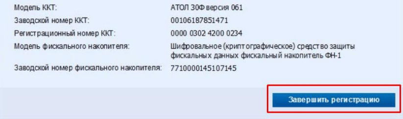 Рисунок 10. Завершение регистрации. Источник: nalog.ru
