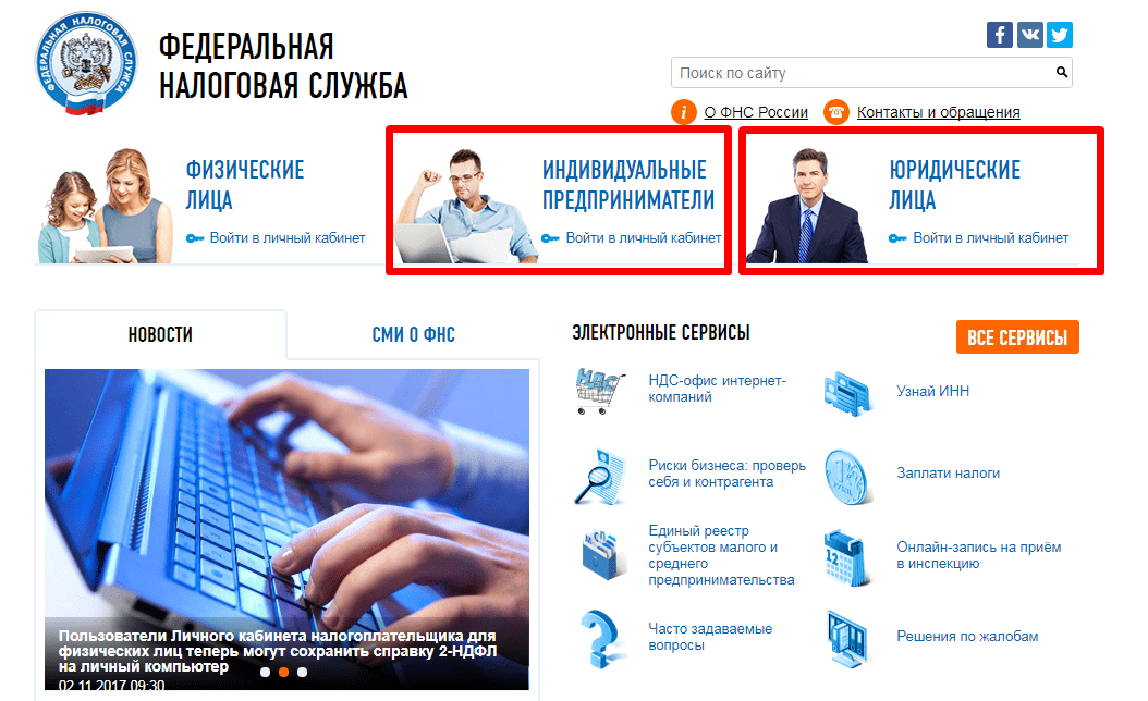 Рис. 2. Сайт ФНС. Источник: nalog.ru